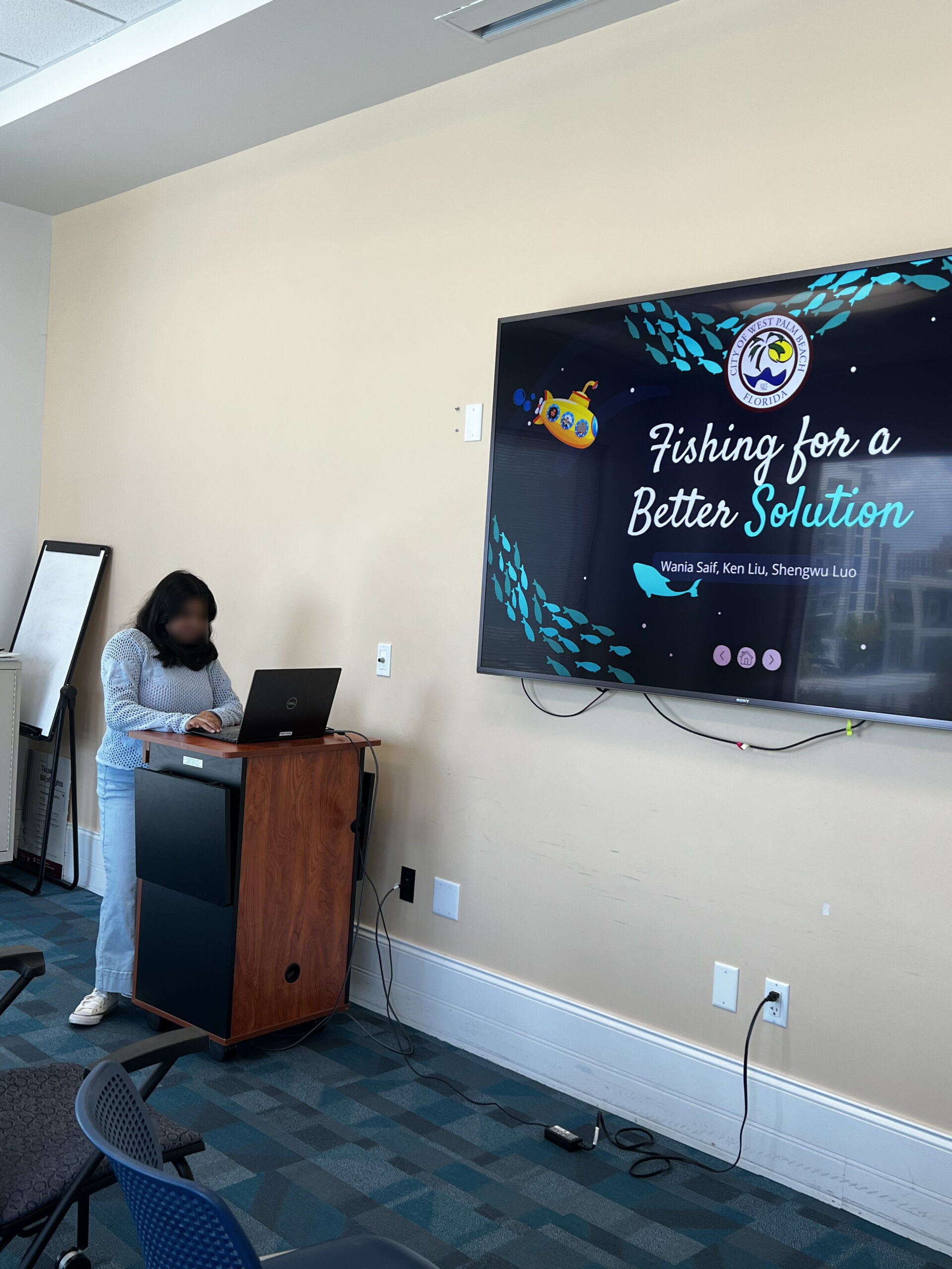 Slideshow presentation on television screen