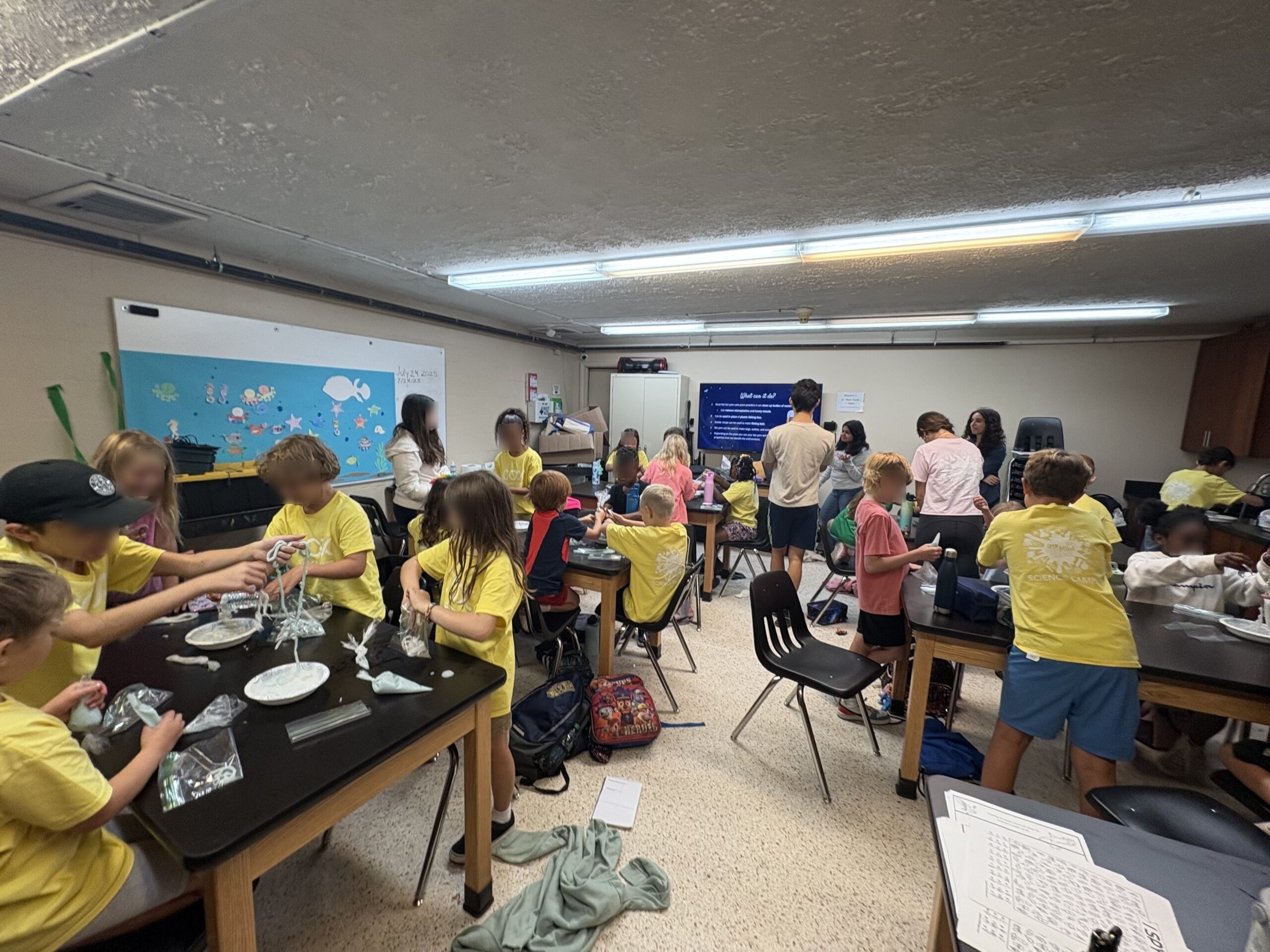 Classroom of summer camp students